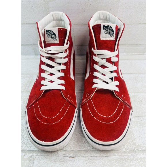 VANS SK8-HI Top Suede Skate Athletic Shoes Racing Red / True White Men's Size 9. - Picture 8 of 9